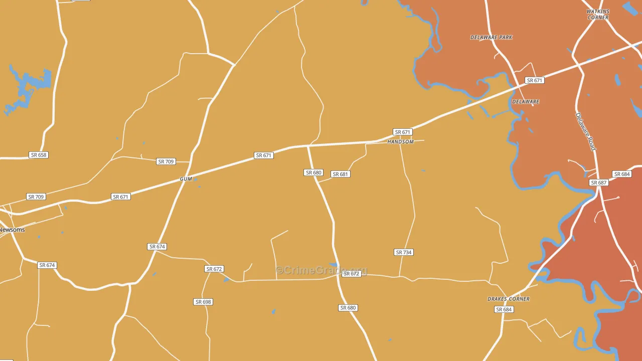 Handsom, VA Map of Arson Rates