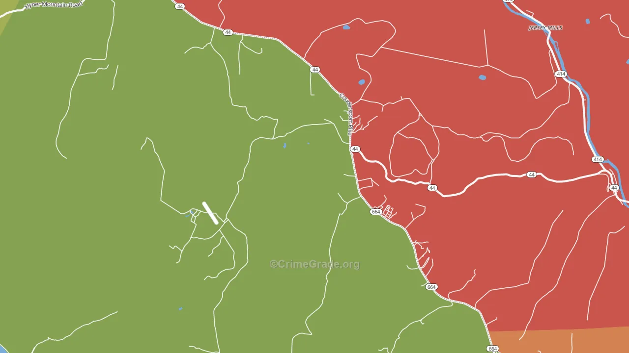 Haneyville, PA Map of Arson Rates