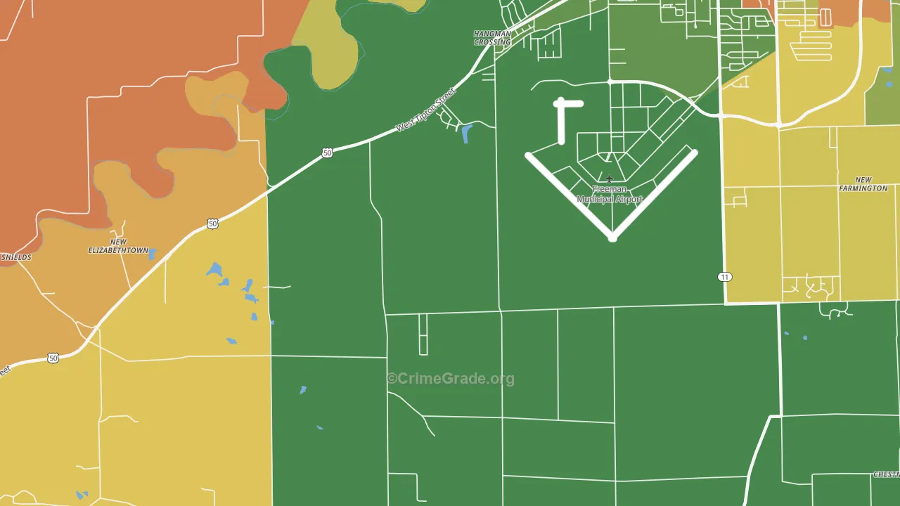 Hangman Crossing, IN Map of Arson Rates