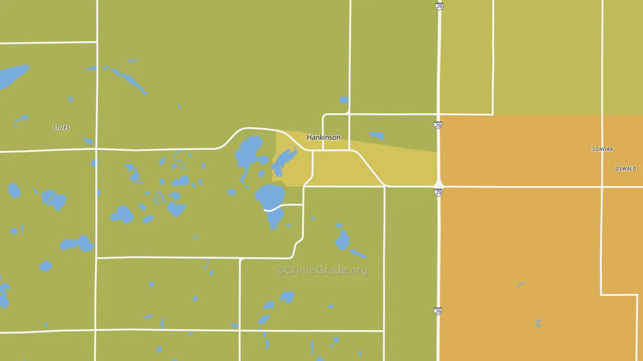 Hankinson, ND Map of Arson Rates