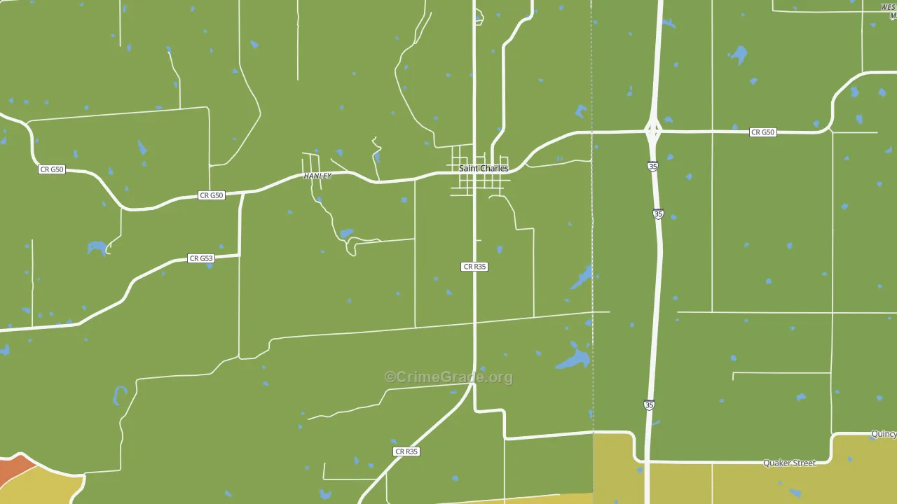 Hanley, IA Map of Arson Rates