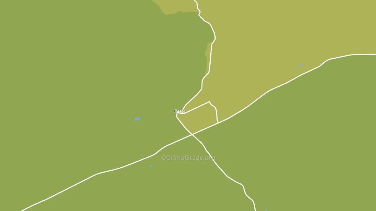 Hanna, WY Map of Arson Rates