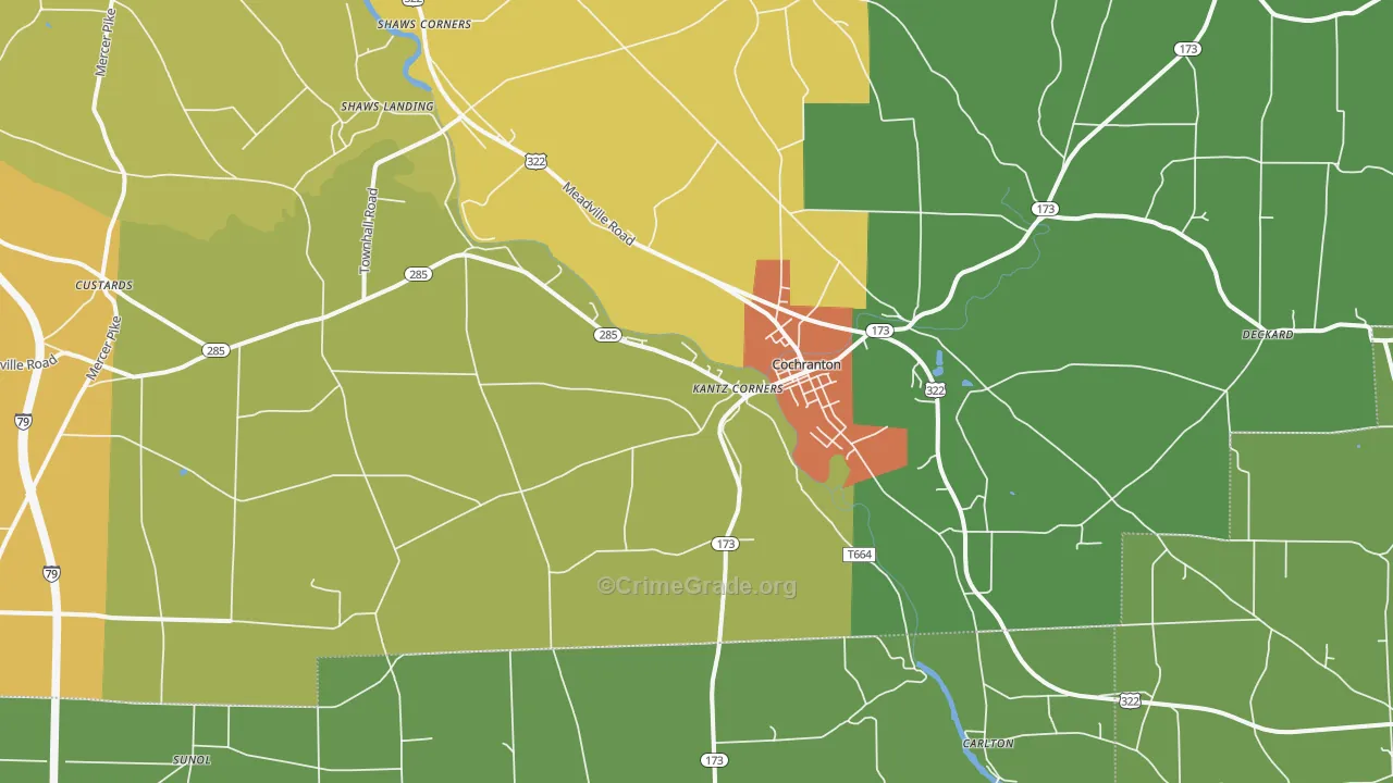 Hannasville, PA Map of Arson Rates