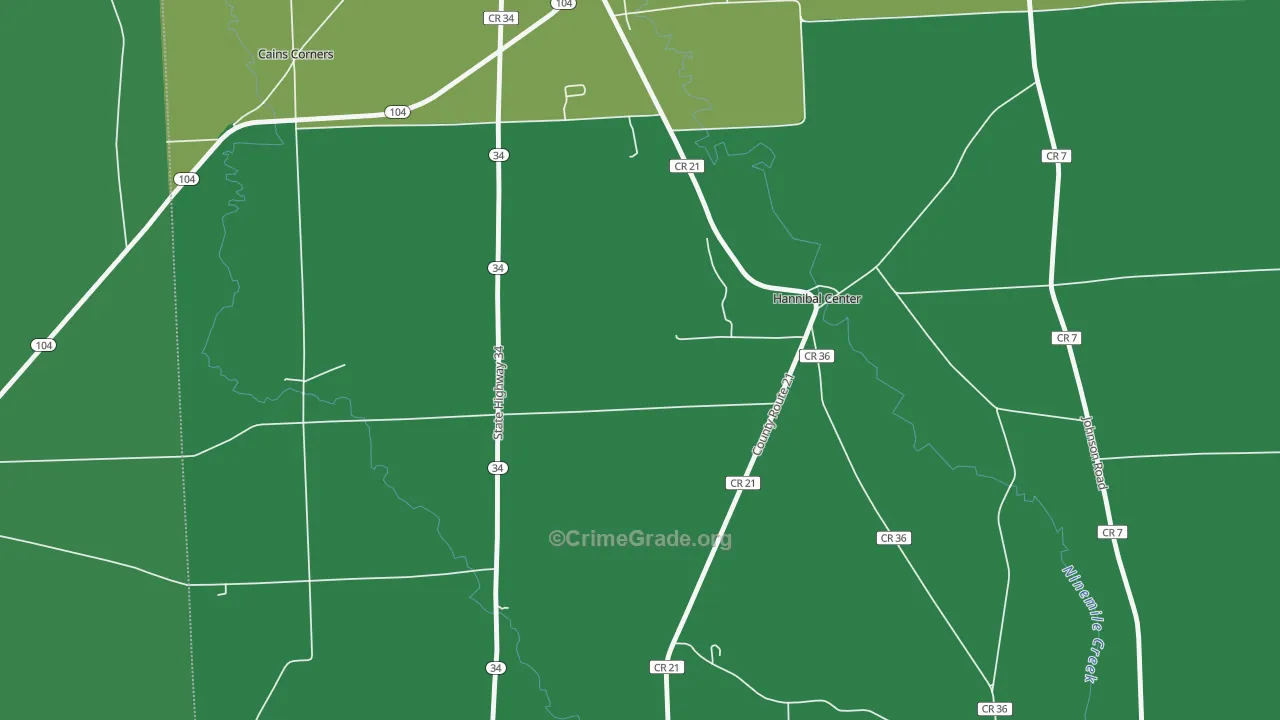 Hannibal Center, NY Map of Arson Rates