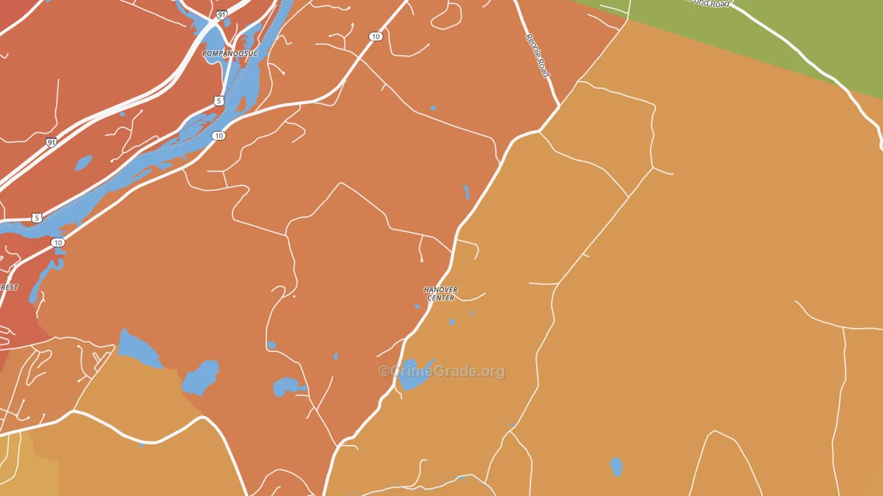 Hanover Center, NH Map of Arson Rates