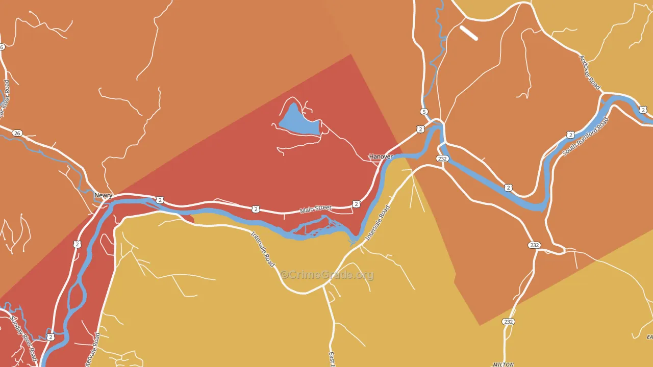 Hanover, ME Map of Arson Rates
