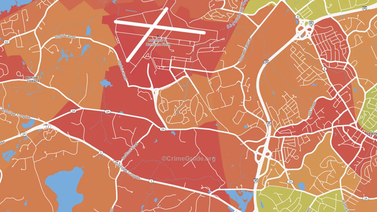 Hanscom Afb, MA Map of Arson Rates