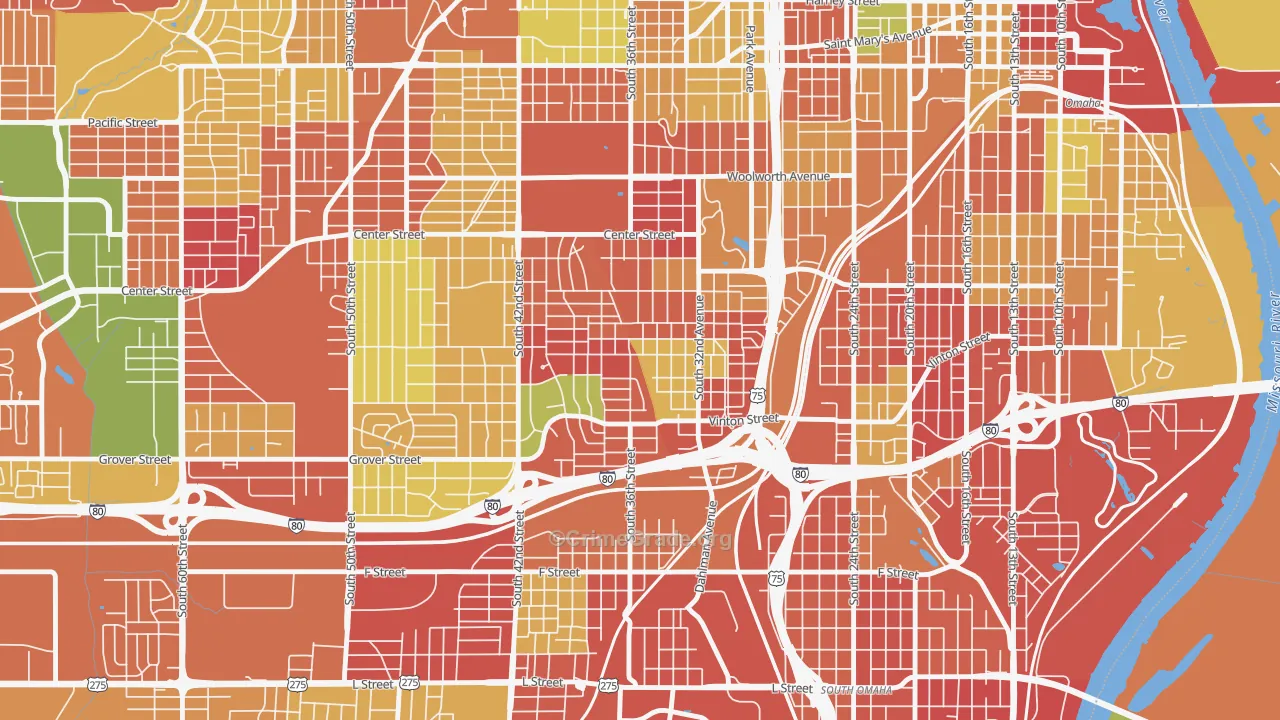 Hanscom Park, Omaha, NE Map of Arson Rates