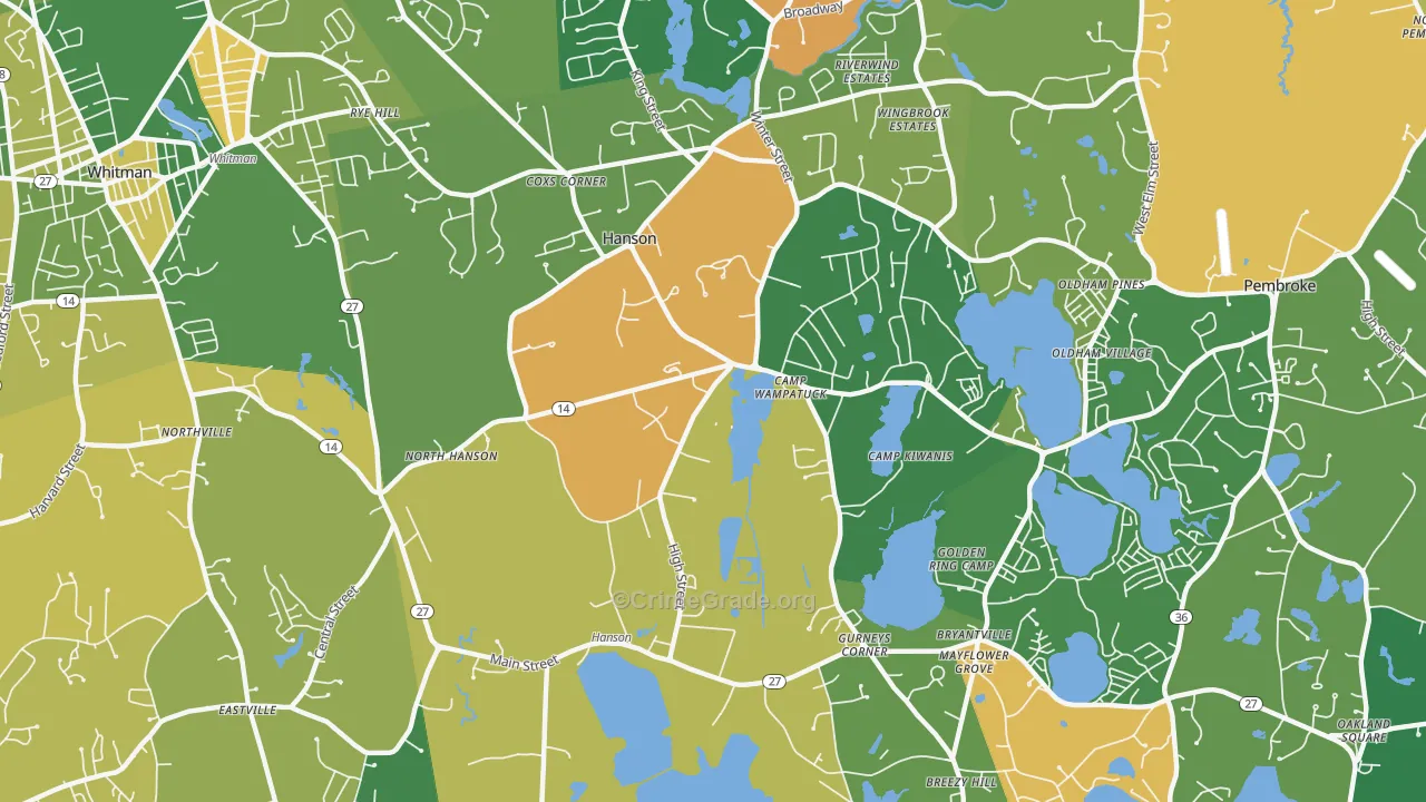 Hanson, MA Map of Arson Rates