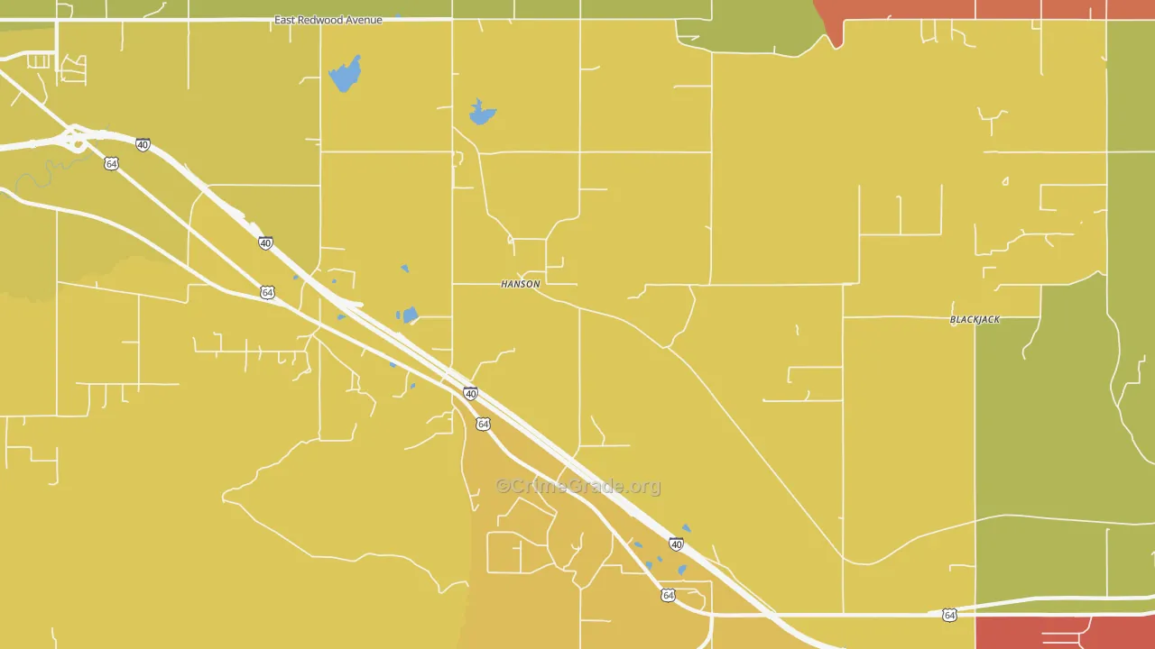 Hanson, OK Map of Arson Rates