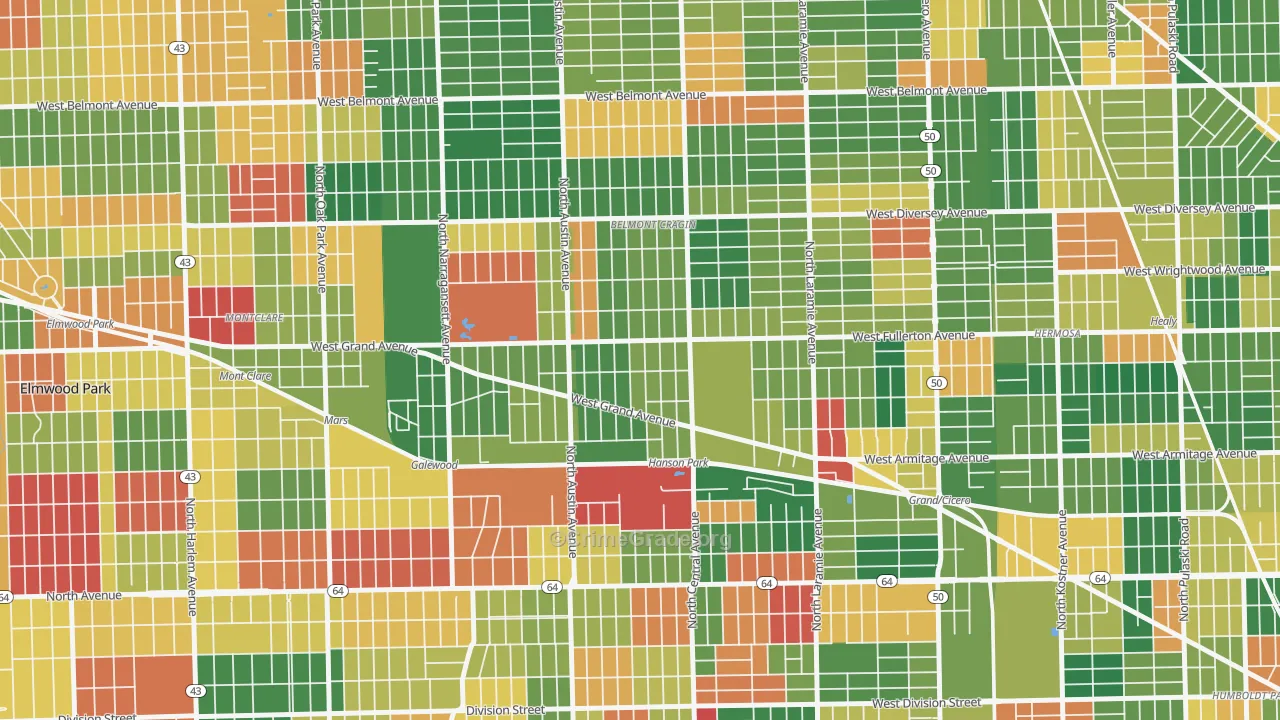 Hanson Park, Chicago, IL Map of Arson Rates