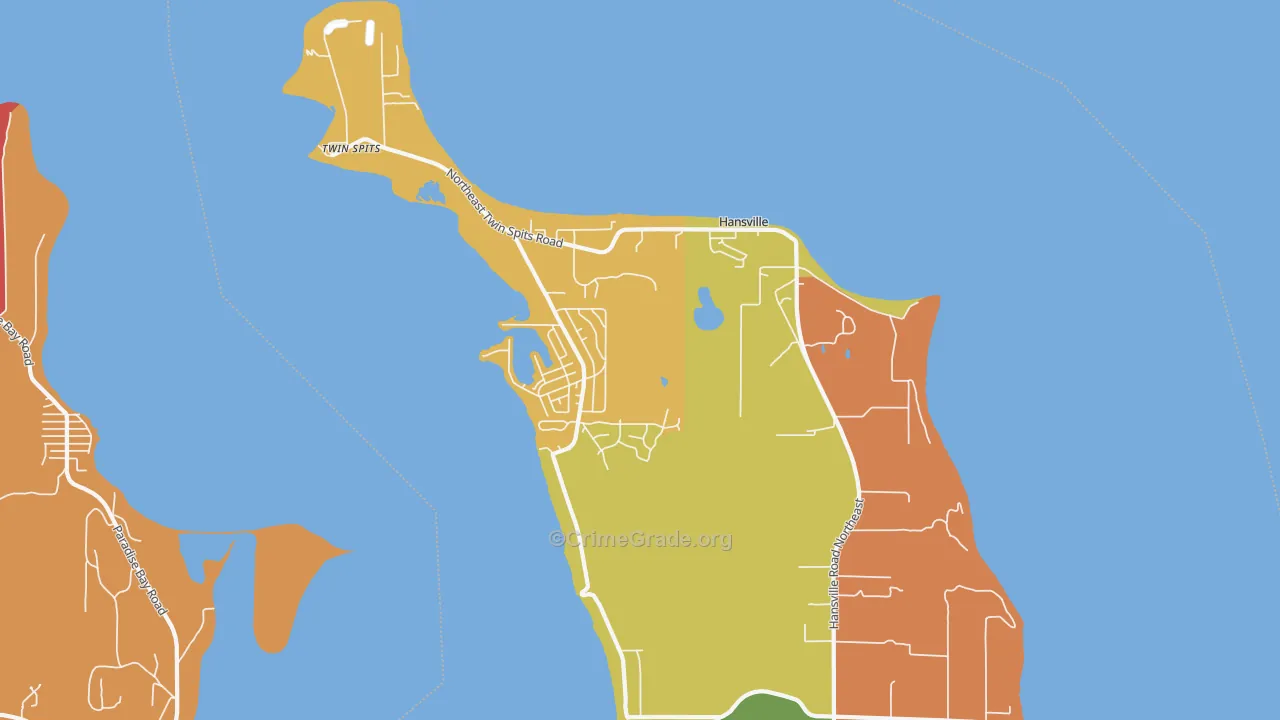 Hansville, WA Map of Arson Rates