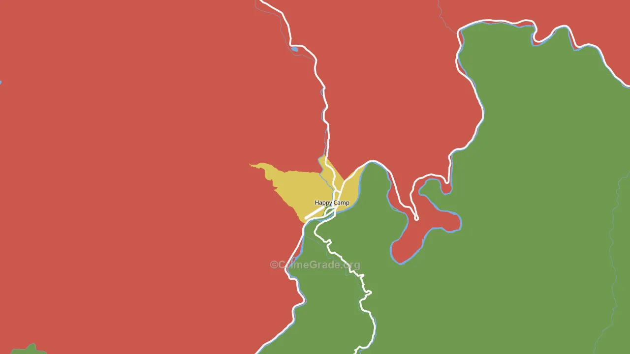 Happy Camp, CA Map of Arson Rates