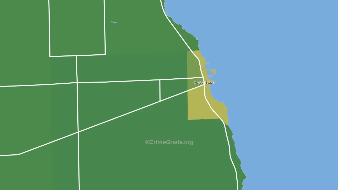Harbor Beach, MI Map of Arson Rates