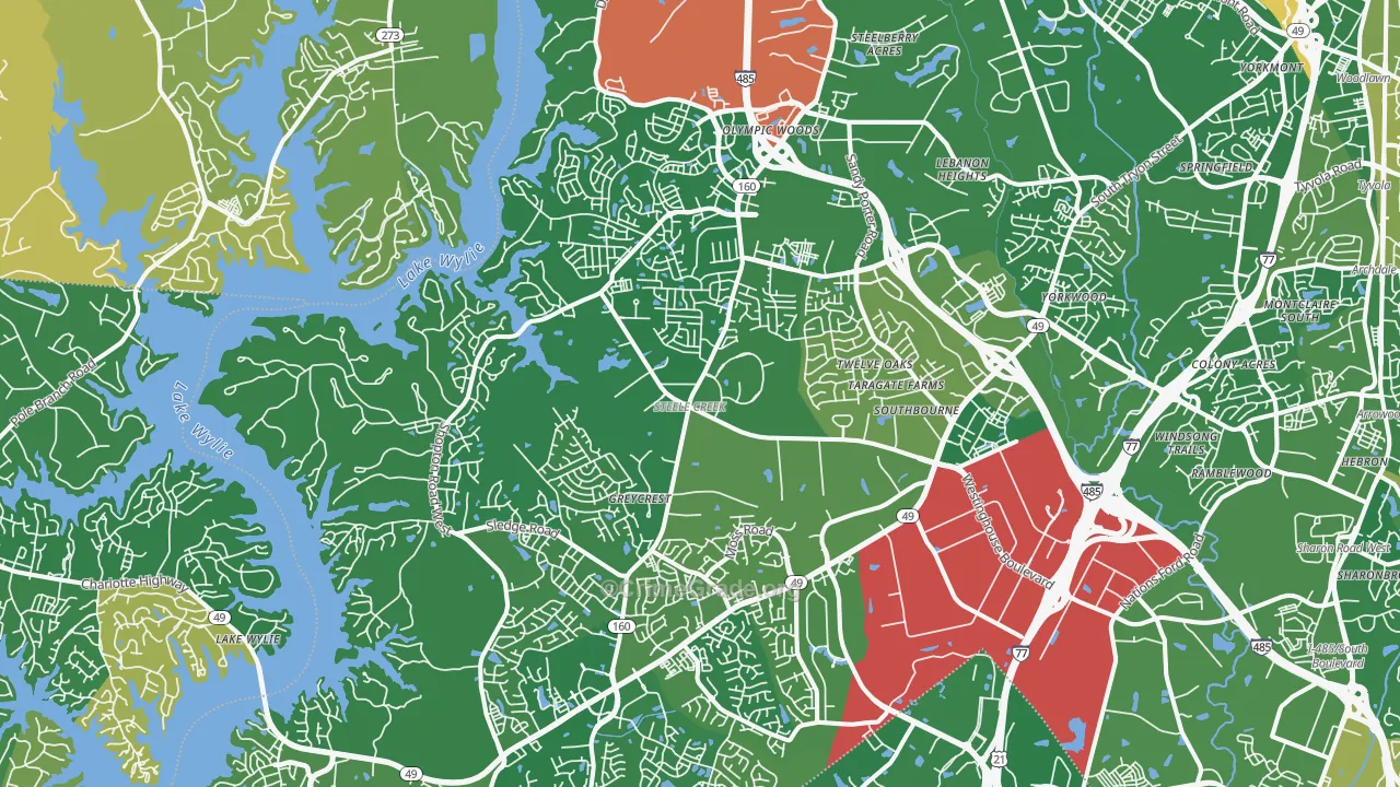 Harbor House, Charlotte, NC Map of Arson Rates