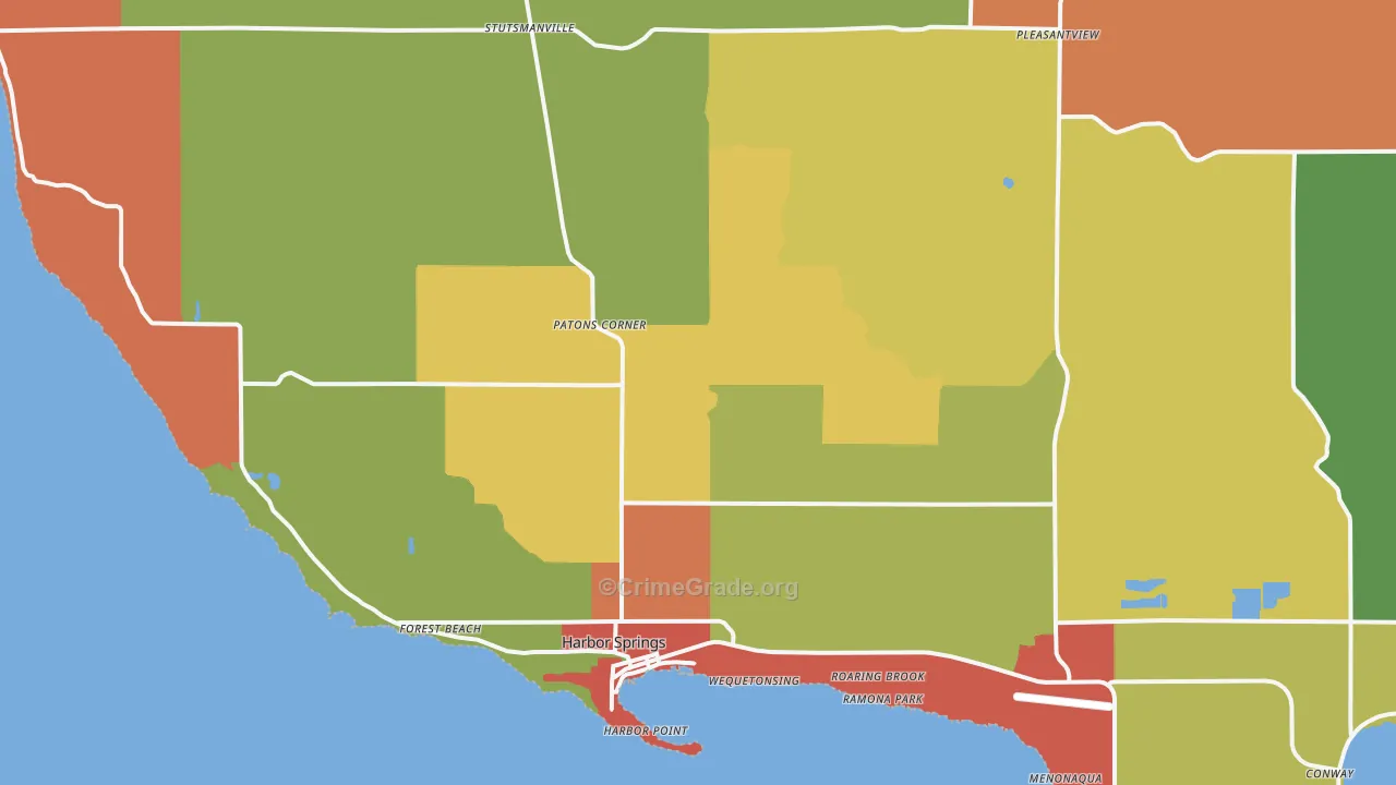 Harbor Springs, MI Map of Arson Rates