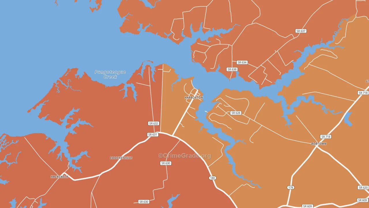 Harborton, VA Map of Arson Rates