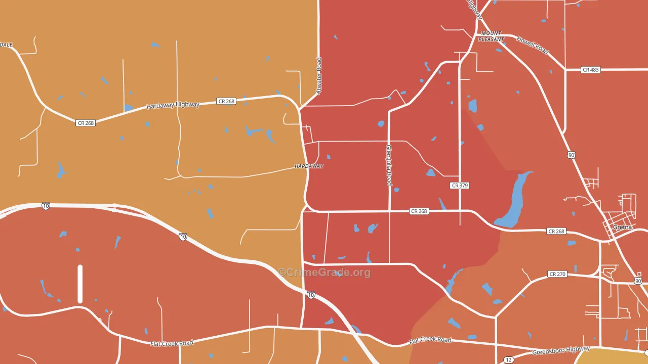 Hardaway, FL Map of Arson Rates