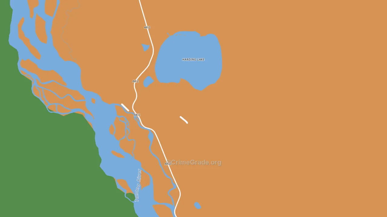 Harding-Birch Lakes, AK Map of Arson Rates