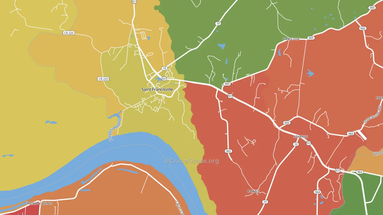Hardwood, LA Map of Arson Rates