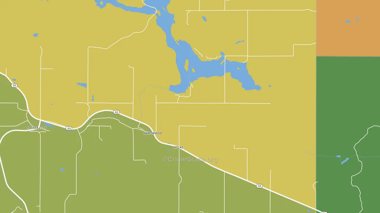 Hardwood, MI Map of Arson Rates