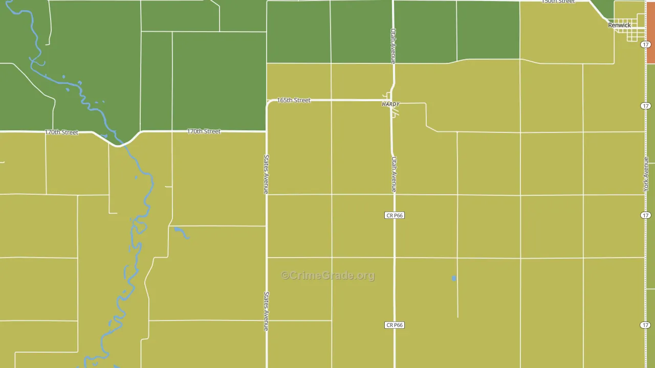 Hardy, IA Map of Arson Rates