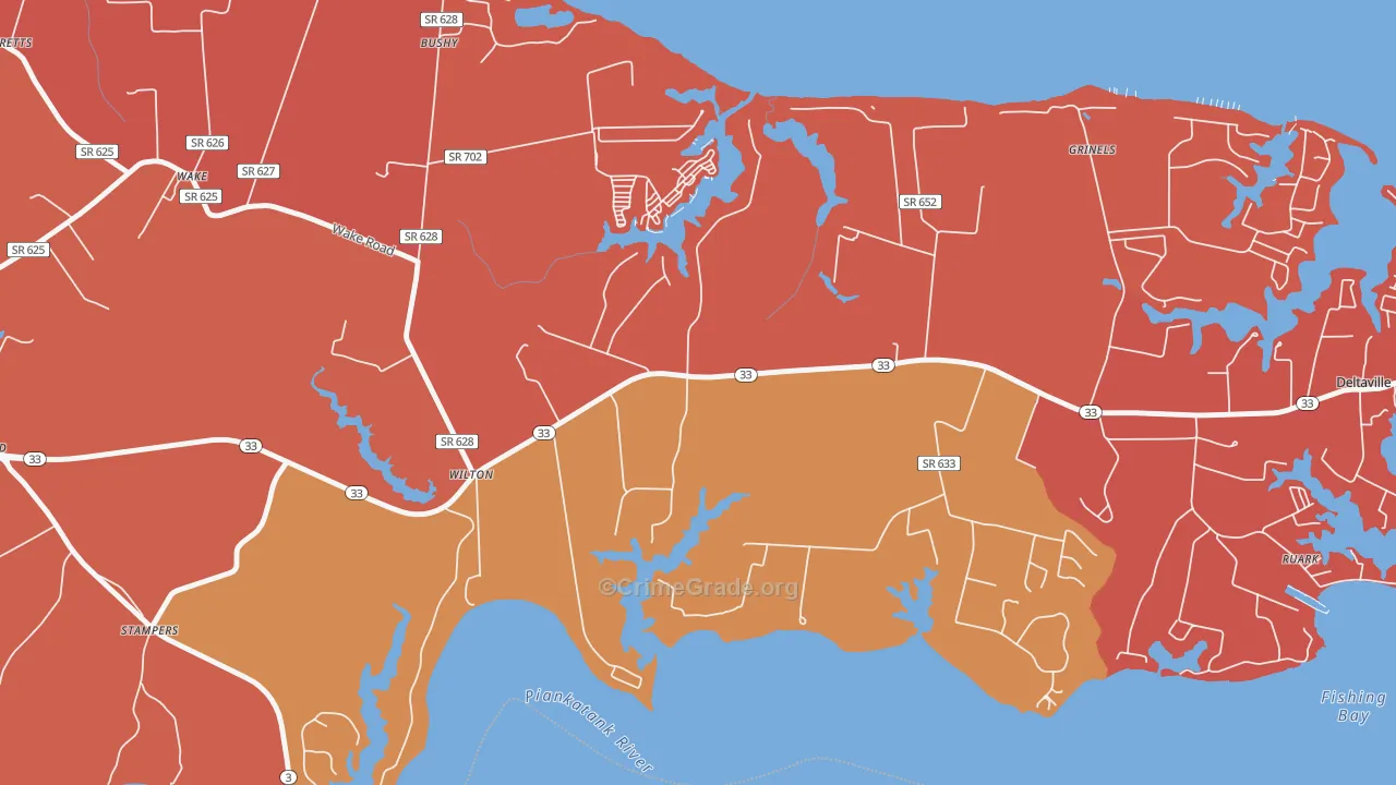 Hardyville, VA Map of Arson Rates