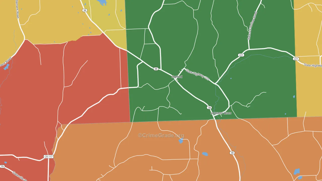 Harford, NY Map of Arson Rates