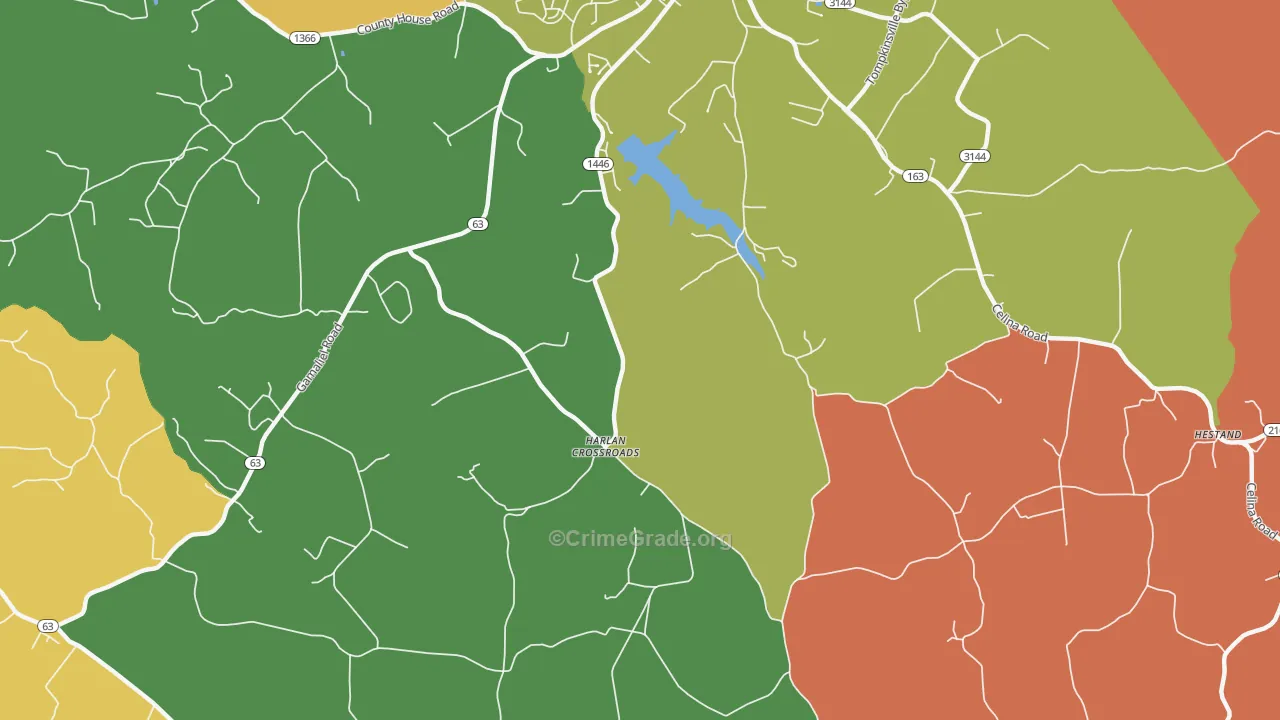 Harlan Crossroads, KY Map of Arson Rates