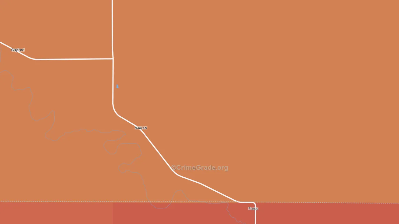 Harlan, KS Map of Arson Rates