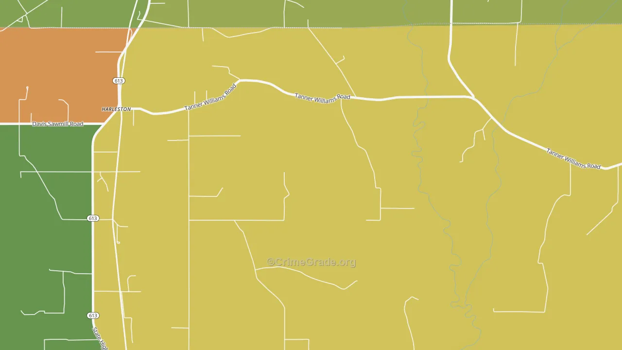 Harleston, MS Map of Arson Rates