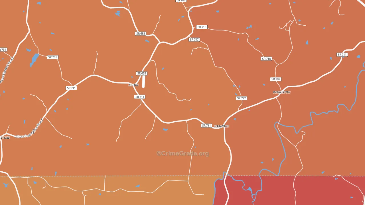 Harmony, VA Map of Arson Rates