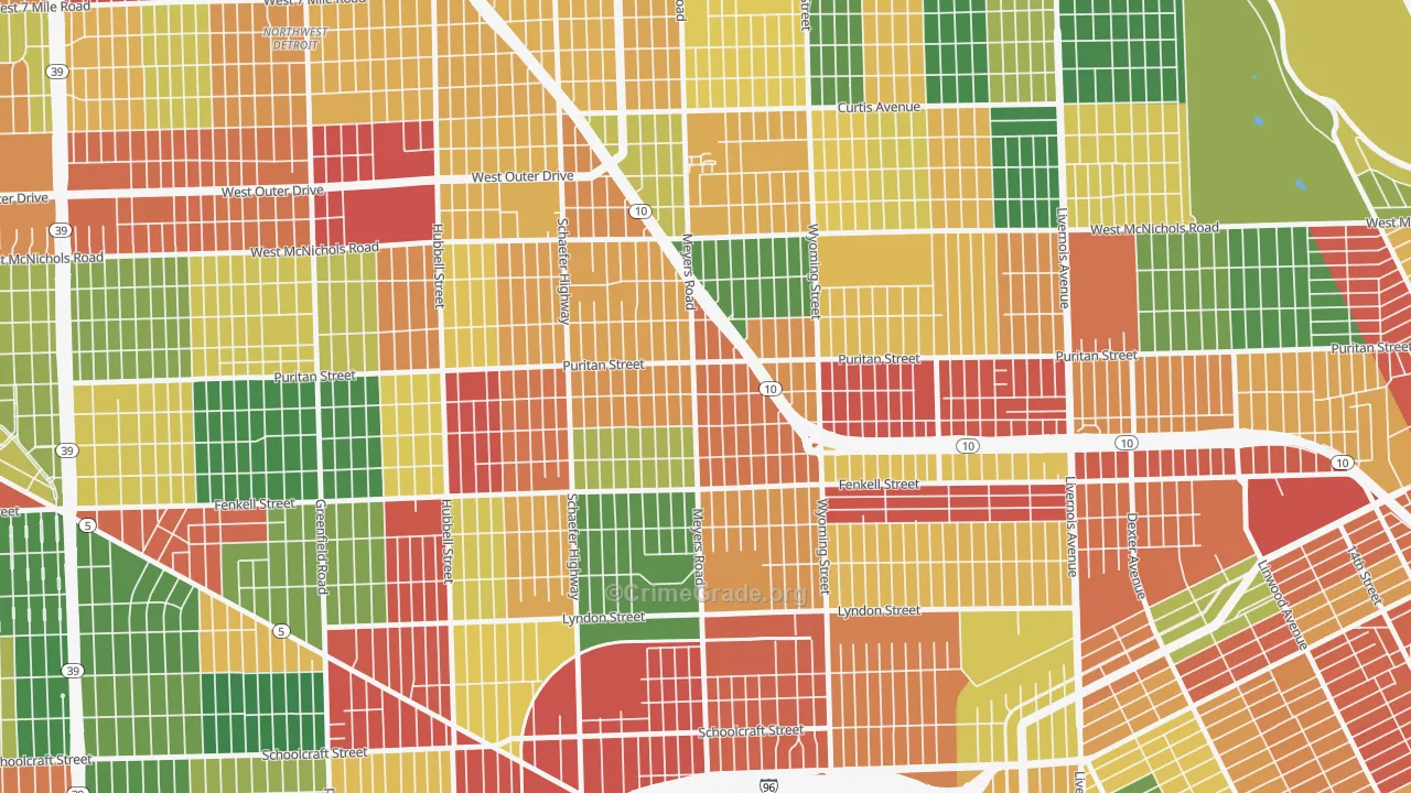 Harmony Village, Detroit, MI Map of Arson Rates