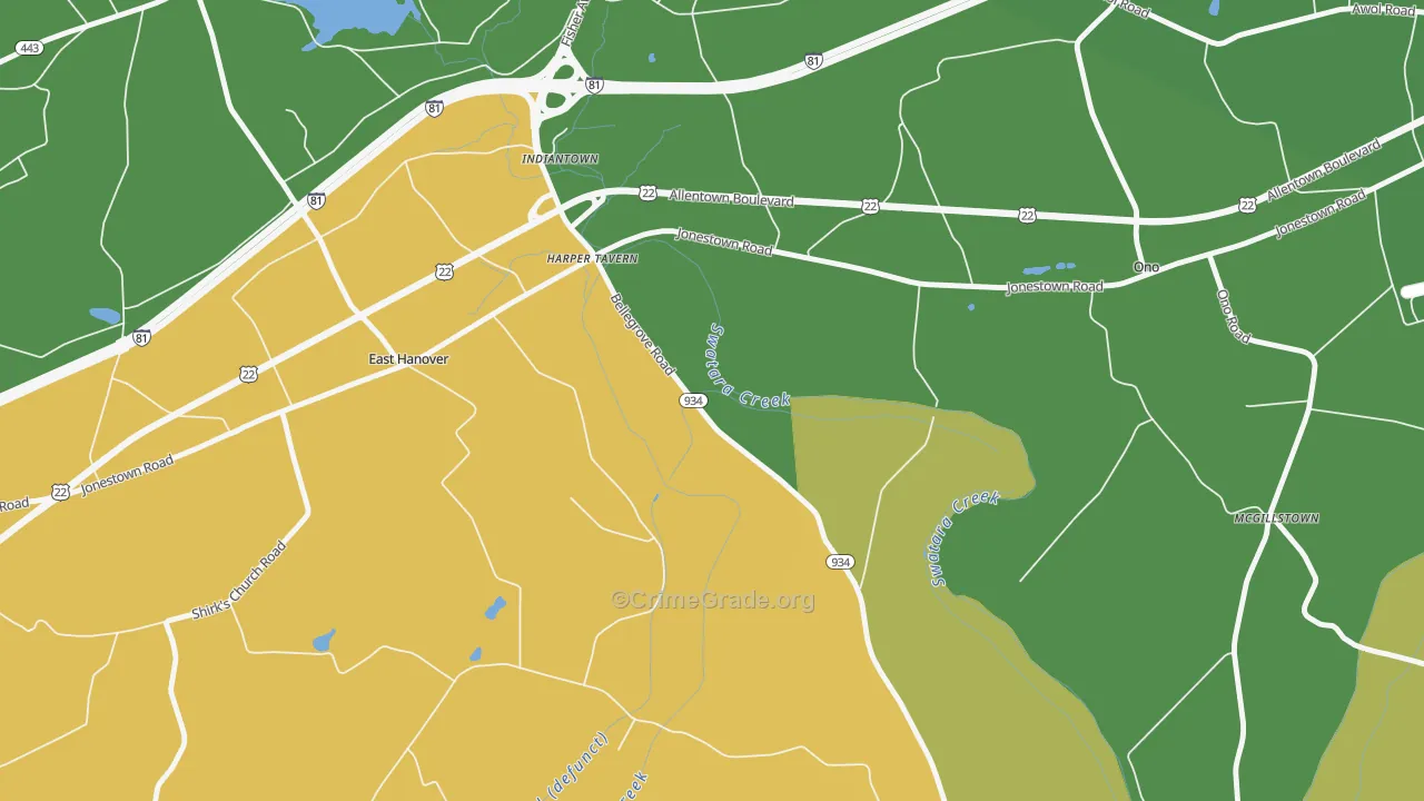 Harper Tavern, PA Map of Arson Rates