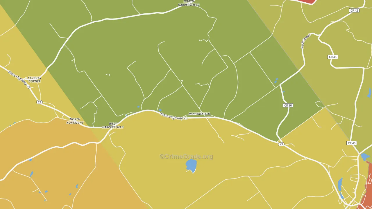 Harpersfield, NY Map of Arson Rates