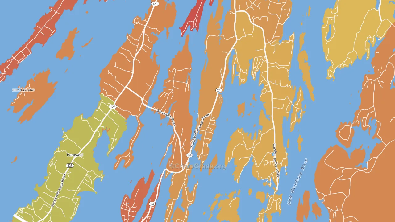 Harpswell, ME Map of Arson Rates