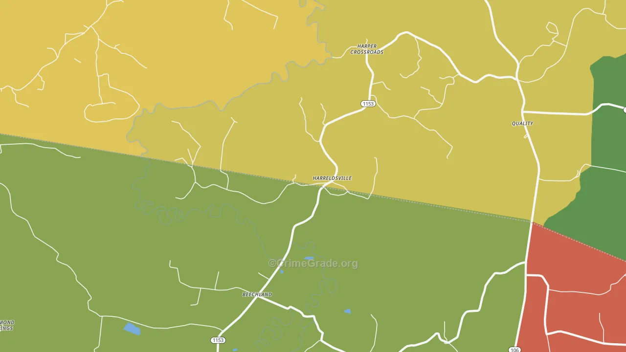 Harreldsville, KY Map of Arson Rates