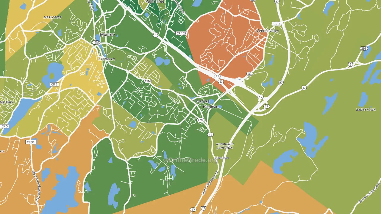 Harriman, NY Map of Arson Rates