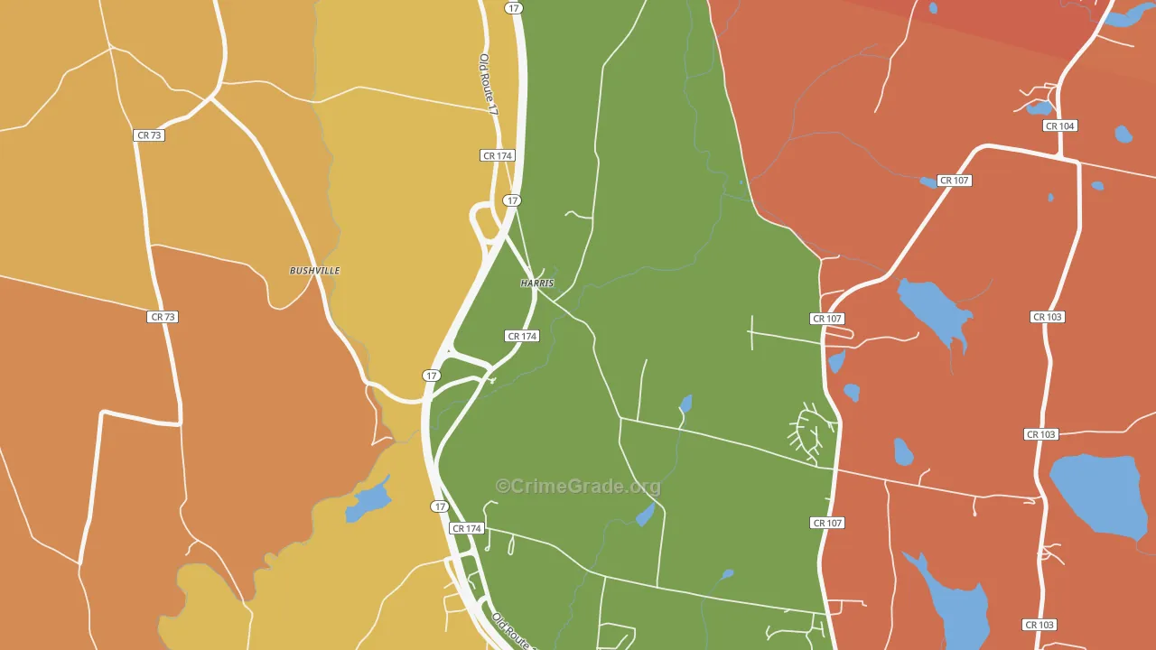 Harris, NY Map of Arson Rates