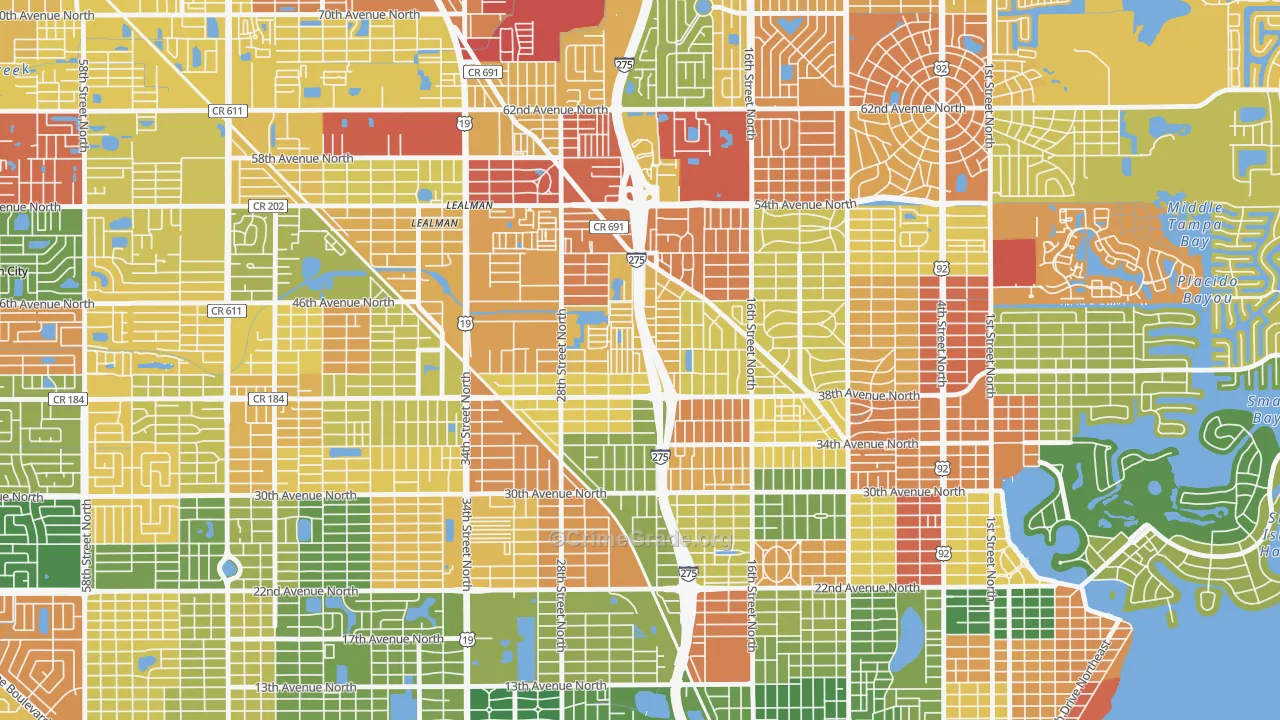 Harris Park, St. Petersburg, FL Map of Arson Rates