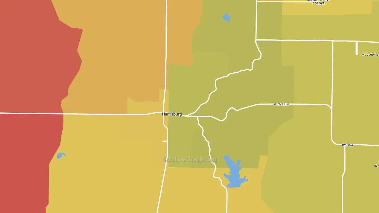 Harrisburg, AR Map of Arson Rates