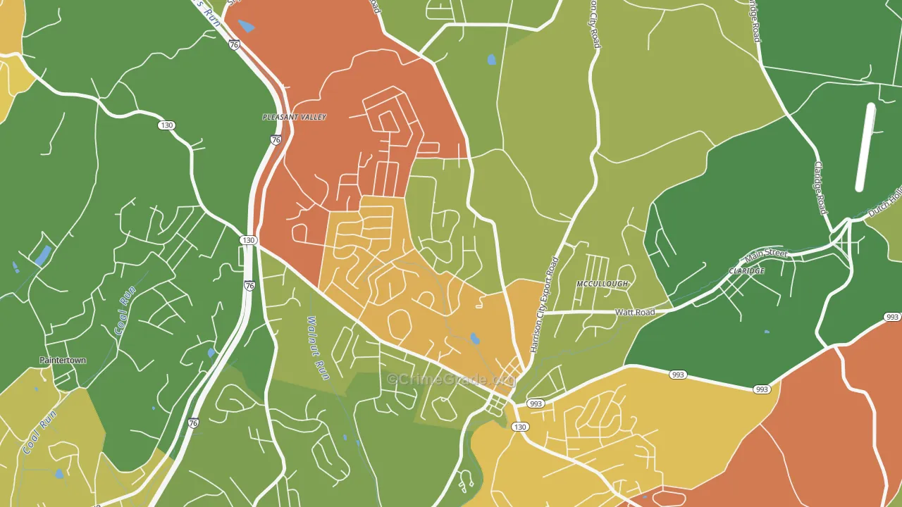 Harrison City, PA Map of Arson Rates