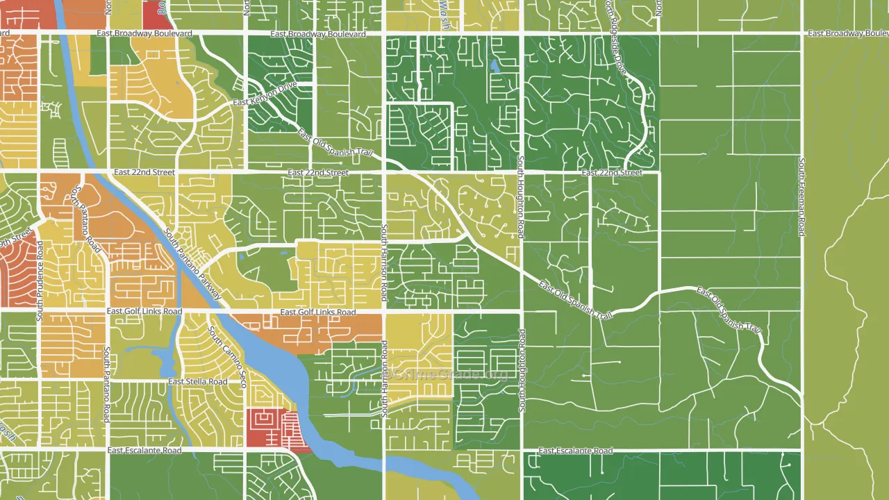 Harrison East-South, Tucson, AZ Map of Arson Rates