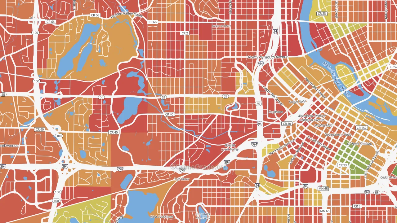 Harrison, Minneapolis, MN Map of Arson Rates