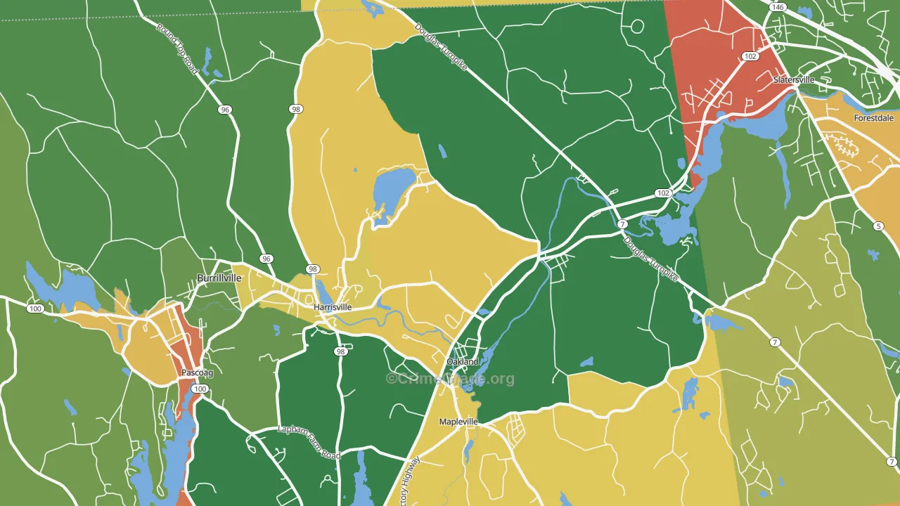 Harrisville, RI Map of Arson Rates