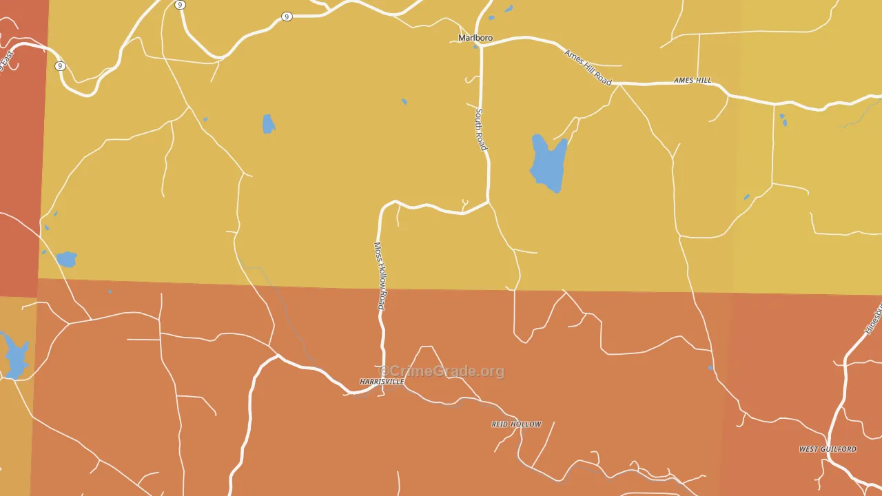 Harrisville, VT Map of Arson Rates