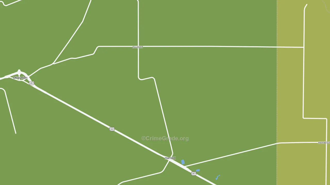 Harrold, TX Map of Arson Rates