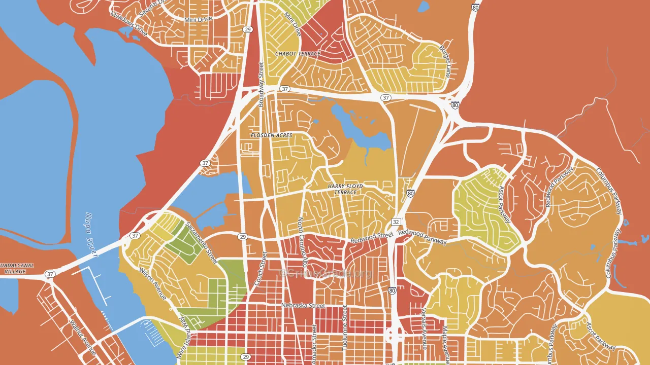 Harry Floyd Terrace, Vallejo, CA Map of Arson Rates