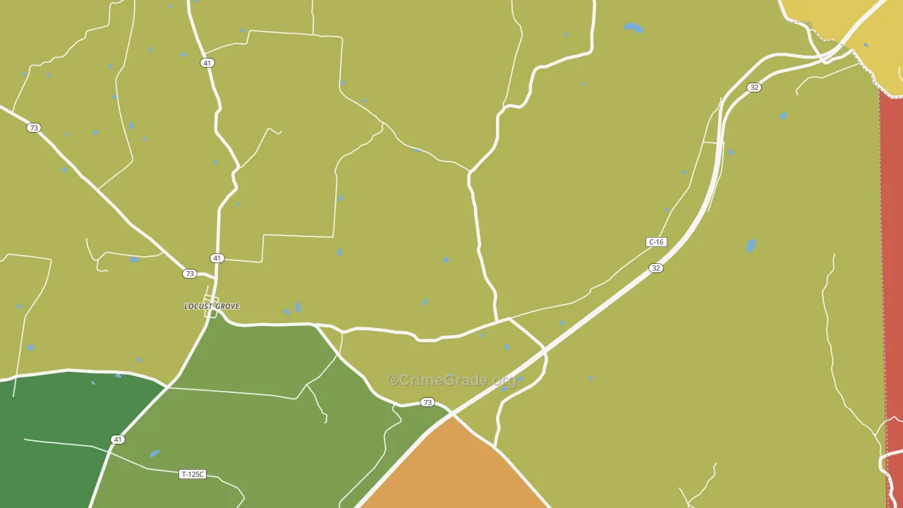 Harshasville, OH Map of Arson Rates