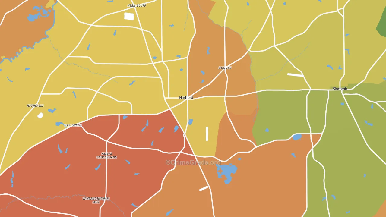 Hartford, AL Map of Arson Rates